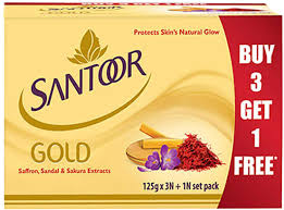 SANTOOR GOLD SOAP 125X3N 1FREE